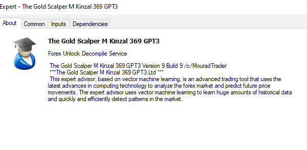 The Gold Scalper M Kinzal 369 GPT3 EA MT4 No DLL